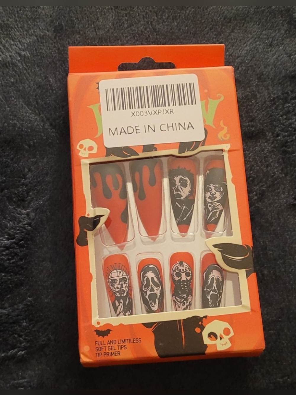 Halloween Horror Villians Press on Coffin Shaped Nails